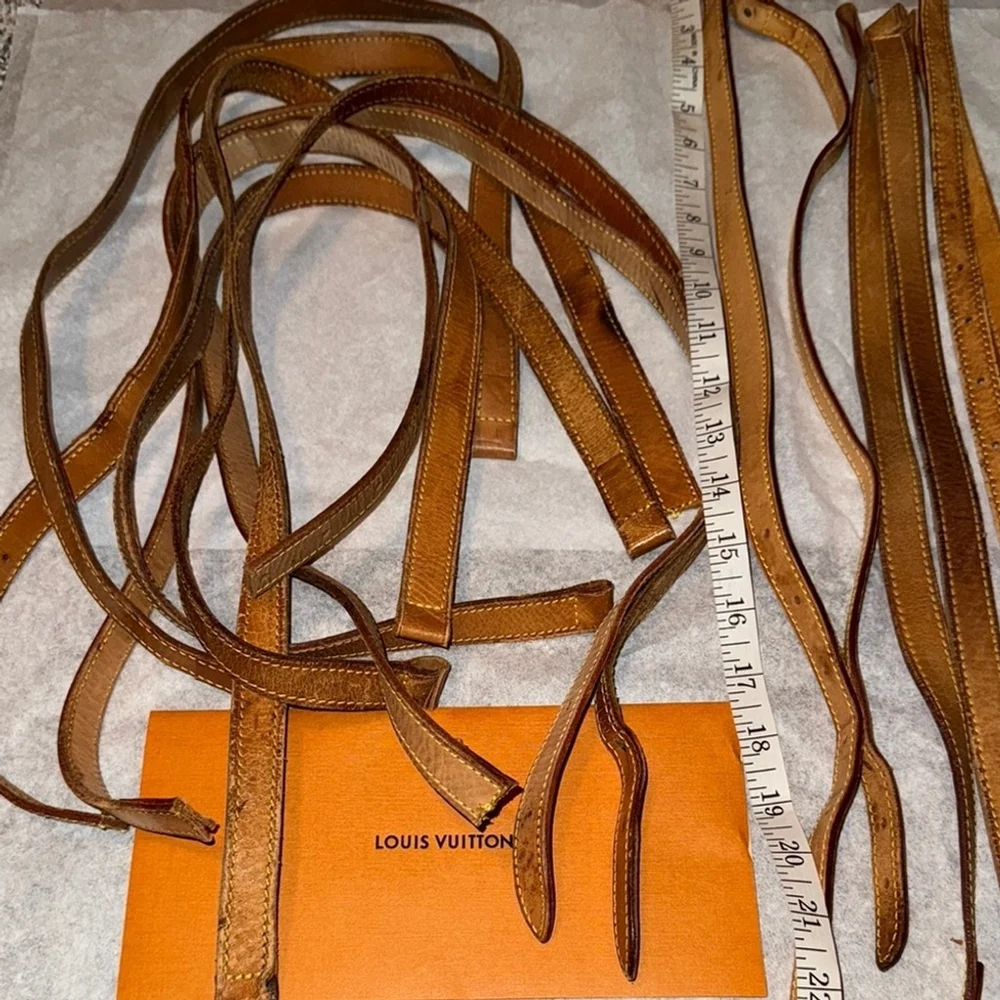 13 Louis Vuitton Tan Leather Strap SCRAPS sku-13​ - Picture 2 of 12